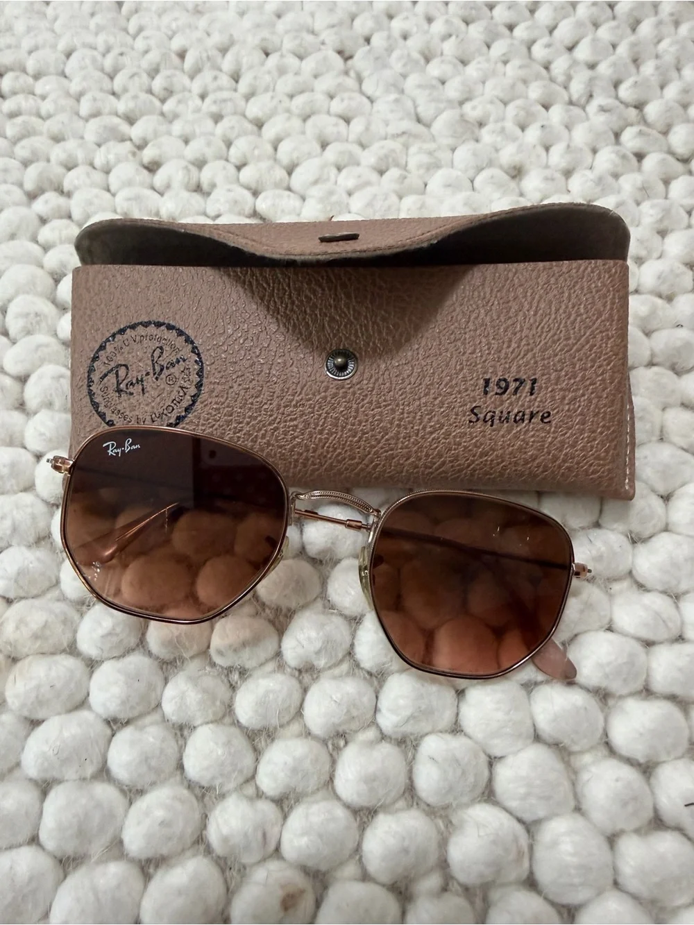 Ray-Ban Women's Square Sunglasses in Brown and Gold